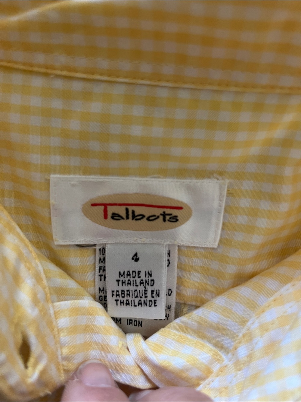 Talbots Yellow and White Gingham Button-Down, 4 - Picture 2 of 5
